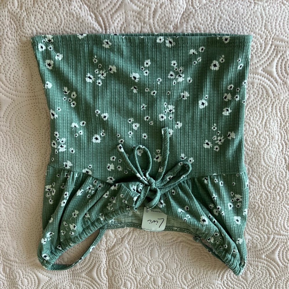 Never worn spaghetti strap mint green flower top